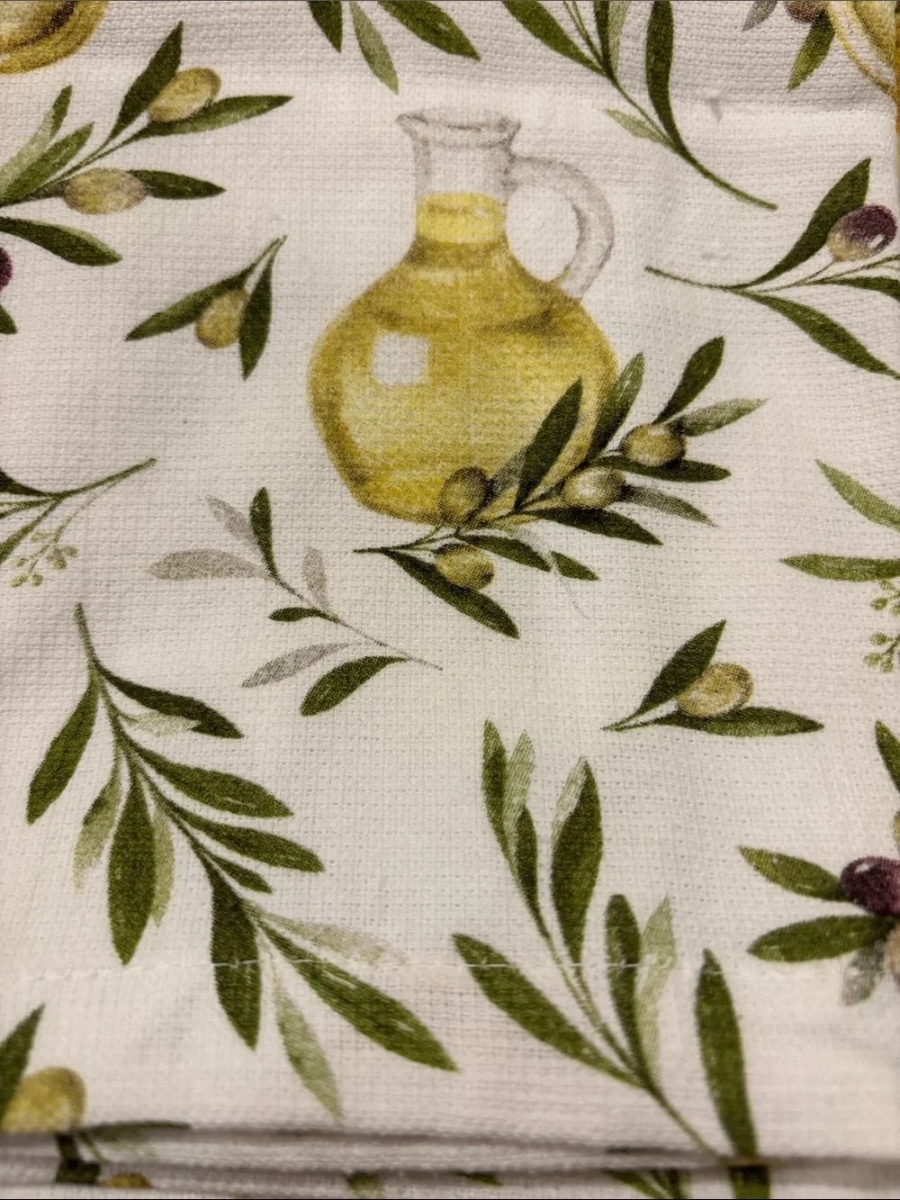 Mint & Ivy Tuscan Olives Olive Oil Botanical Kitchen Towels Set of 2 NWT Cotton
